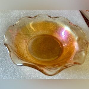 VTG Carnival Glass Iridescent Marigold bowl